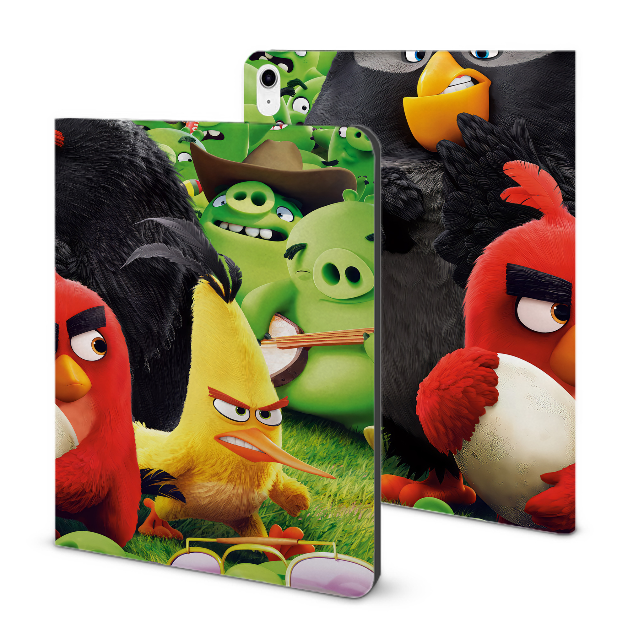 （画像用） Angry Birds アングリーバード IPad ケース ブック型 PUレザー TPU 耐衝撃 軽量 薄型 ペン収納なし 全面保護 IPad 各モデル対応